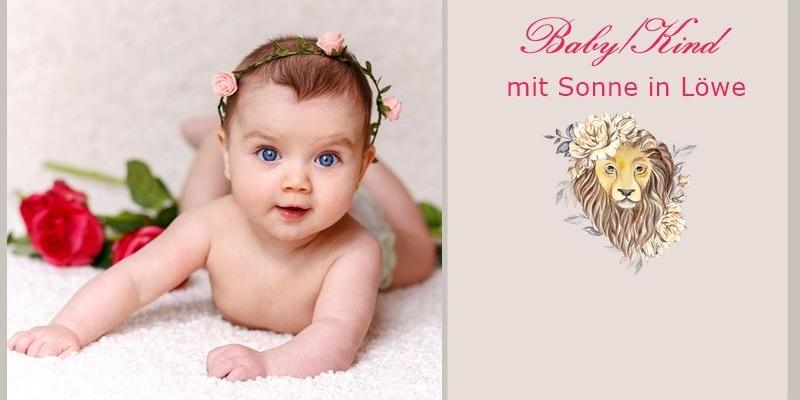 Baby mit Blumenkranz Blogfoto für Baby in Löwe