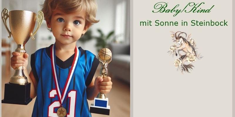 Kleiner Junge mit Pokal - Blogbild Baby in Steinbock