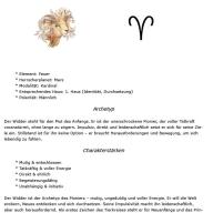 Zeichen Widder allgemein