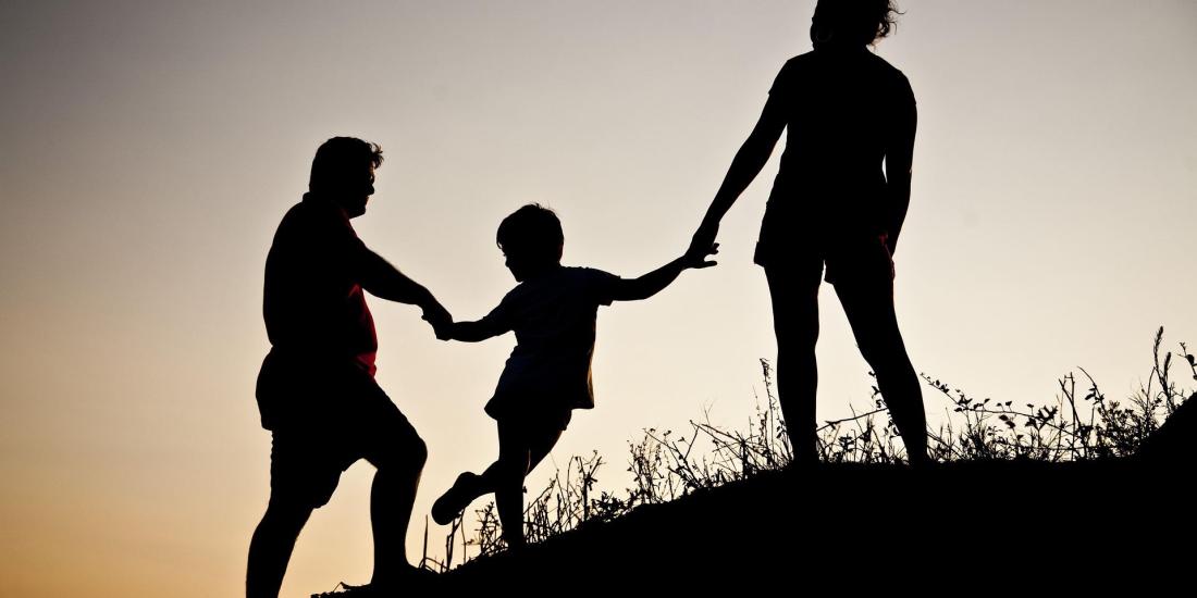 Familie im GEgenlicht